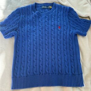 Polo by Ralph Lauren Royal Blue Cable Knit Crewneck Sweater